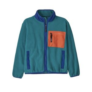 Patagonia boys kids synchilla fleece full zip jacket S 7-8 belay blue